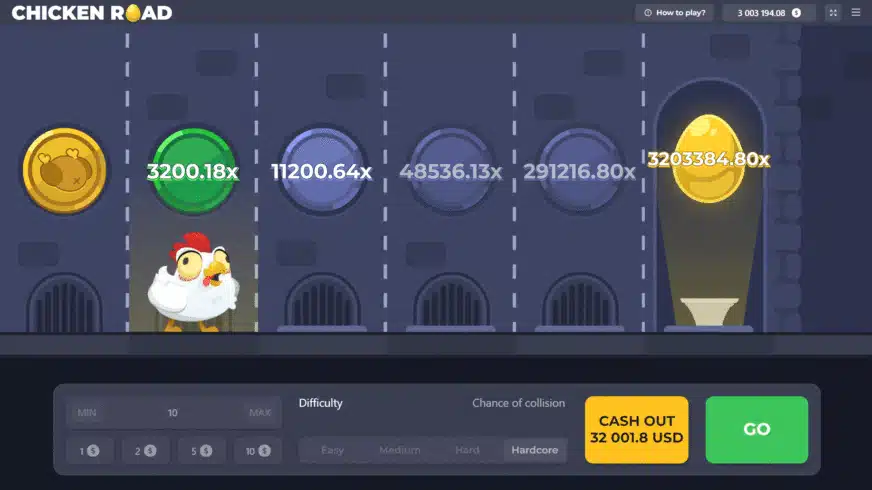 گیم کا ڈیمو ورژن Chicken Road.